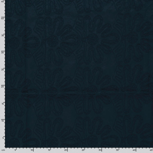 Popeline de Coton tissu Unicolore Bleu Marine