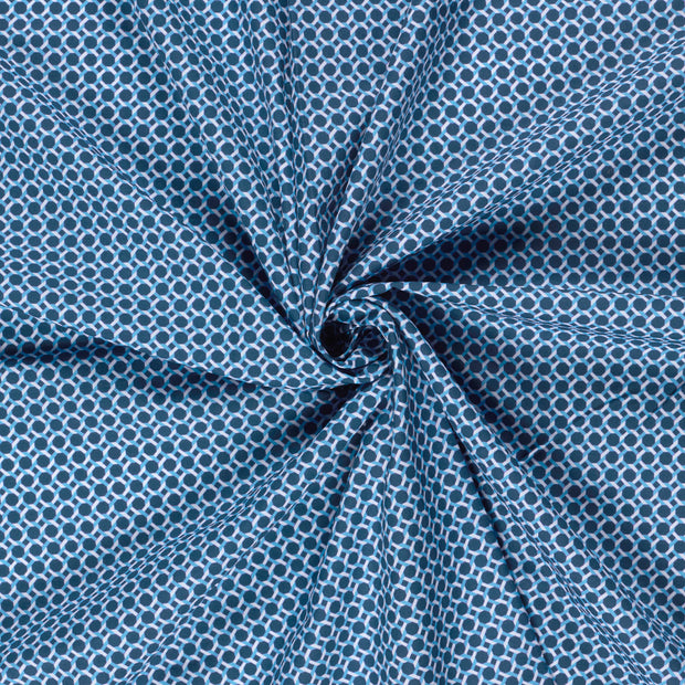 Algodón Popelina tela Azul acero estampación digital 