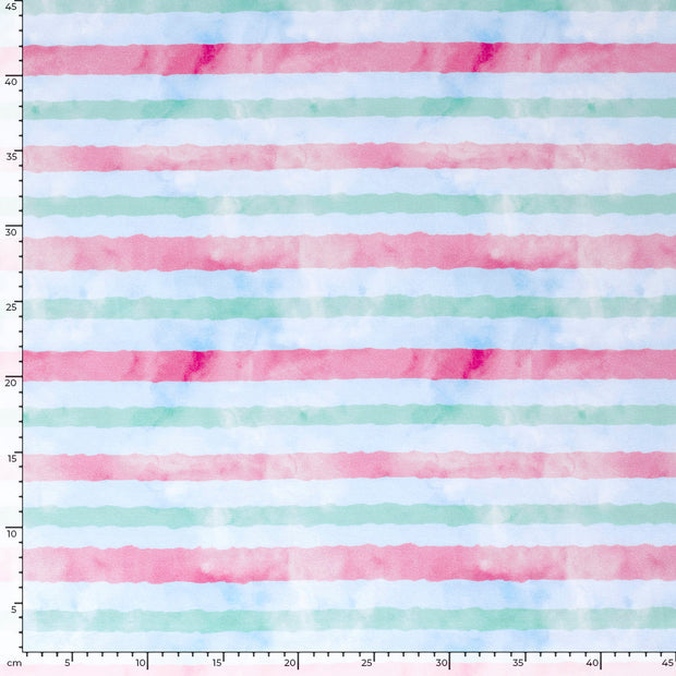 French Terry fabric Stripes Baby Blue