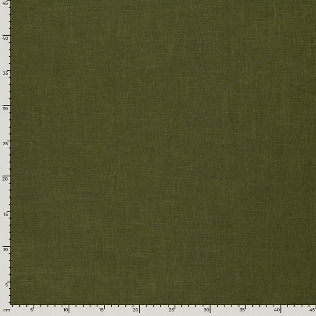 Ramie Leinen fabrik Uni Khaki-Grün