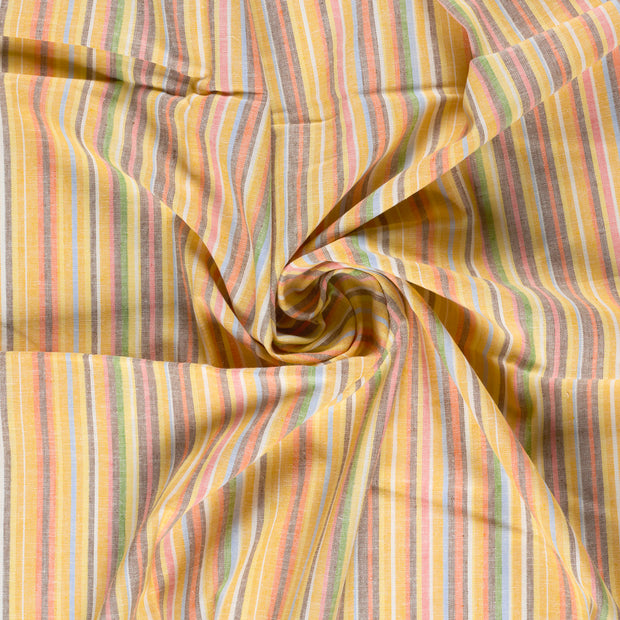 Linen fabric Yellow yarn dyed 