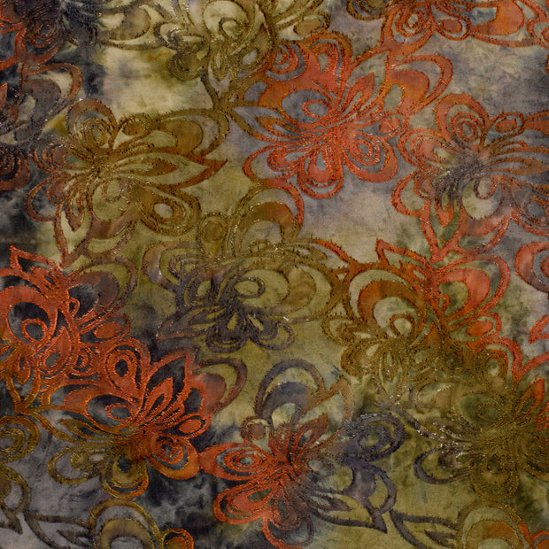 Dévoré Jacquard tissu Vert kaki mat 