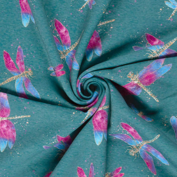 Jogging fabric Petrol digital printed 