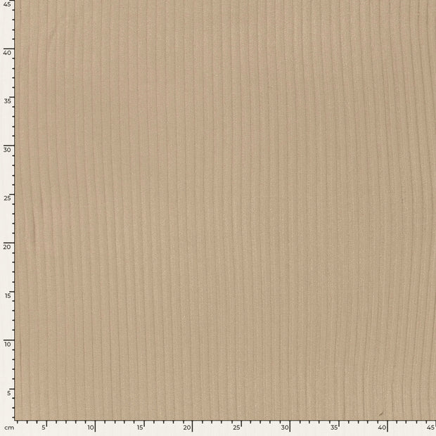 Rib Jersey fabric Unicolour Beige