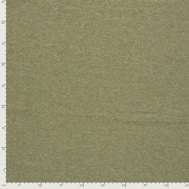 Heavy Knit fabrik Melange Khaki-Grün