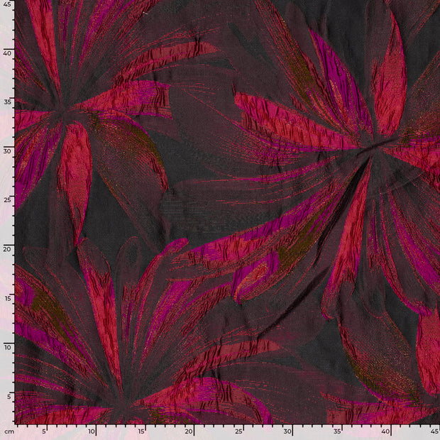 Jacquard stof Bloemen Fuchsia
