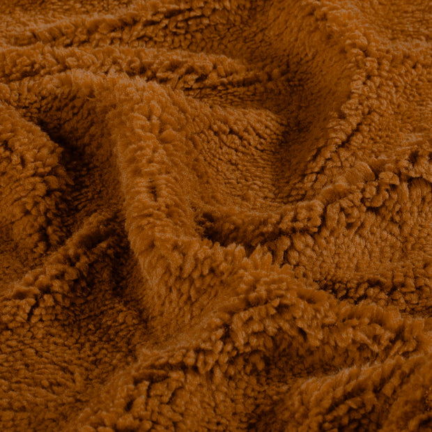 Sherpa Fleece fabrik Uni Karamell
