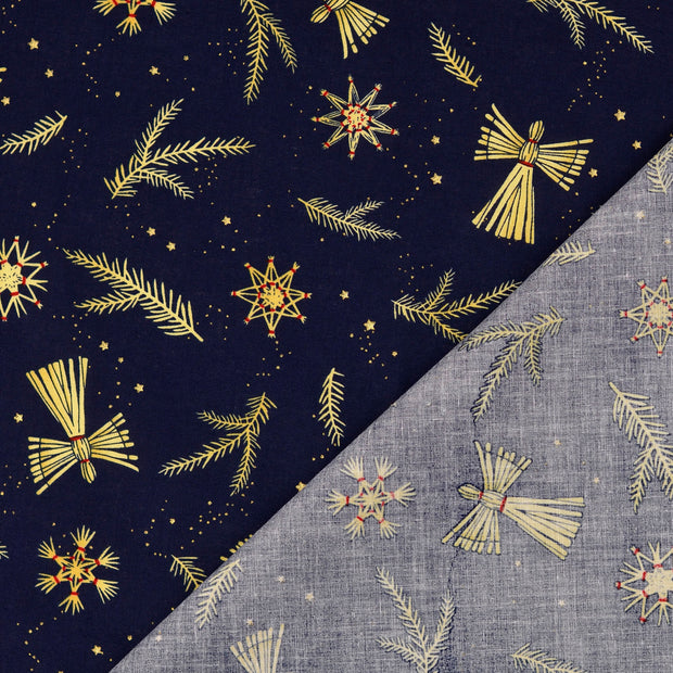  fabric Navy printed 