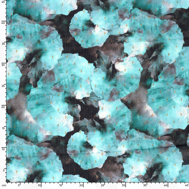 Chiffon fabric Glitter Dark Mint