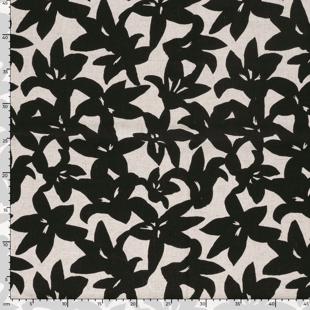  fabric Flowers Black