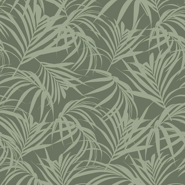 Beach towel fabric Leaves Olive Green
