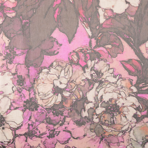 Viscose Satin fabric Camouflage Lila