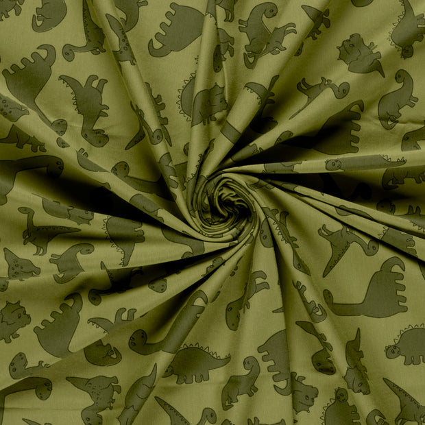 Jersey fabric Olive Green printed 