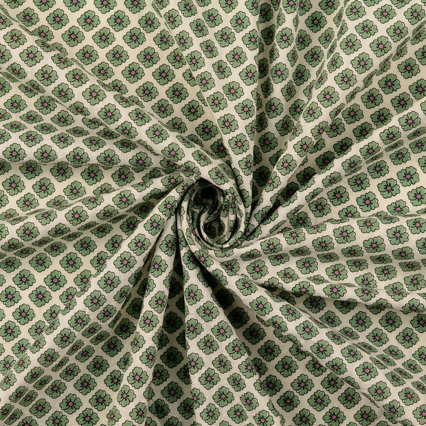 Seersucker stof Donker mint 