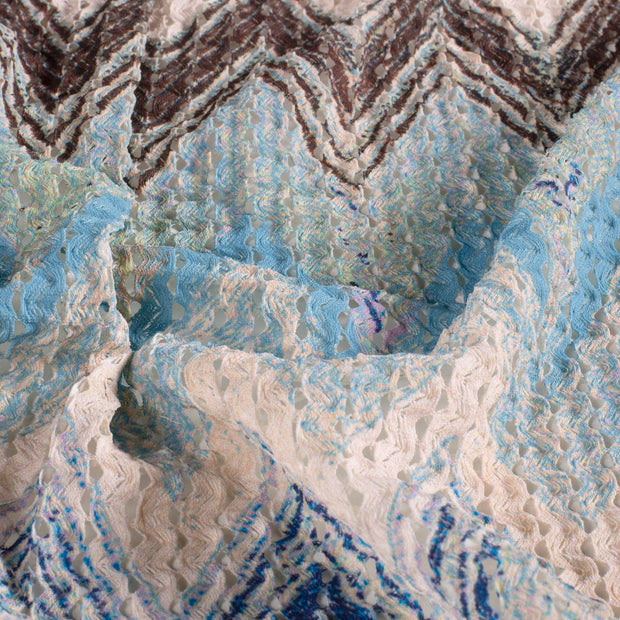 Plissé fabric Stripes Cobalt