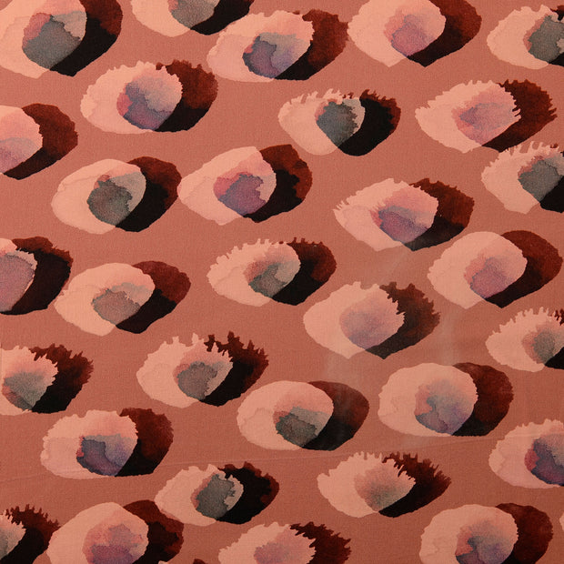 Viscose Satin fabric Dots Coral