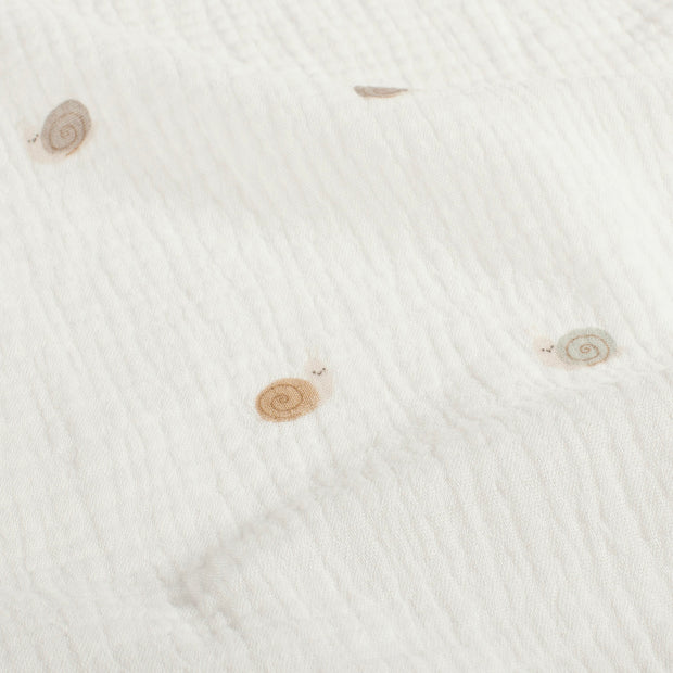 Muslin fabric Snails Off White