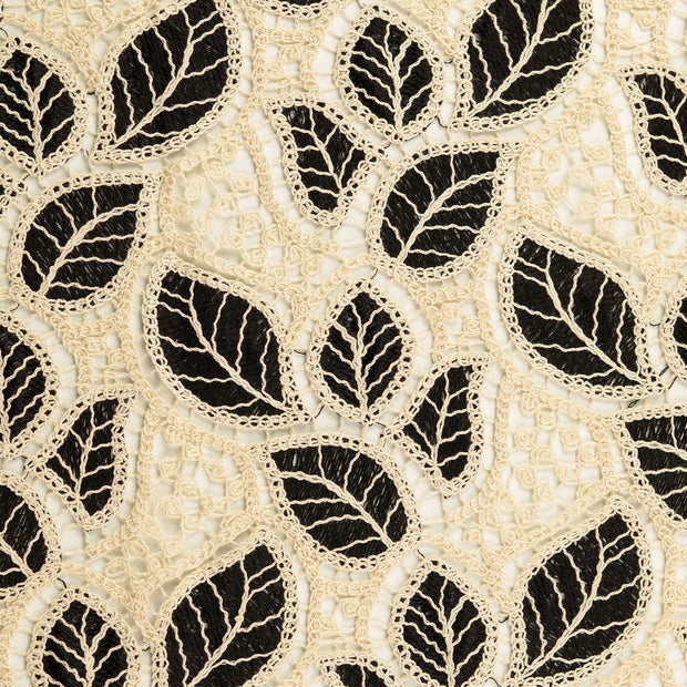 Lace fabric Leaves Off White