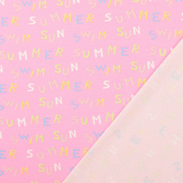 Jersey fabric Light Pink printed 