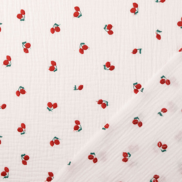 Muslin fabric White embroidered 