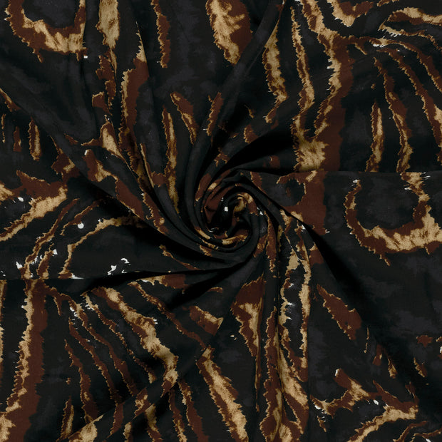 Viscose Poplin fabric Black printed 