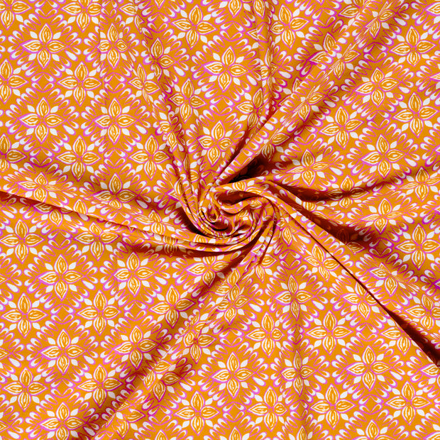 Jersey fabrik Blumen Ocker