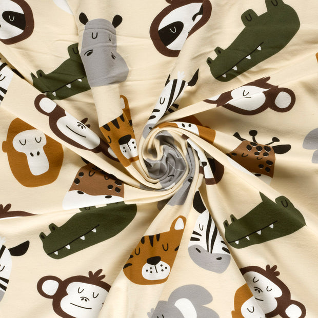 French Terry fabric Beige digital printed 