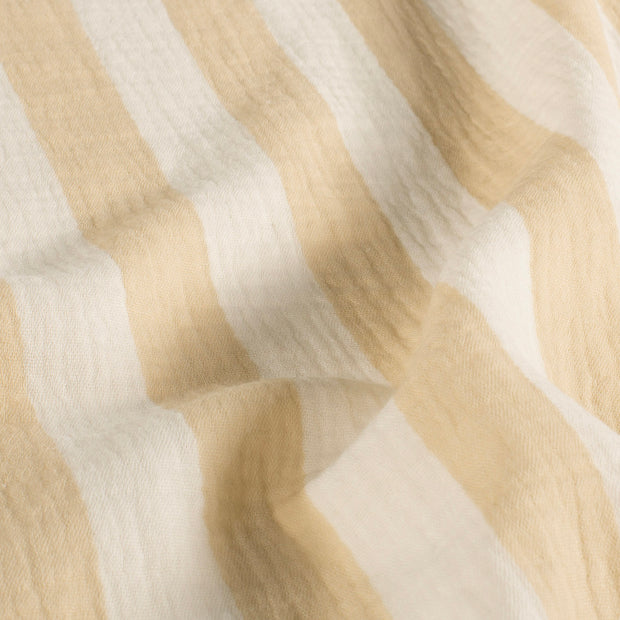 Double gaze tissu rayures Blanc cassé