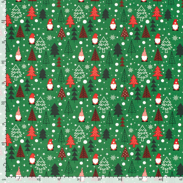 Katoen Poplin stof Kerstbomen Groen