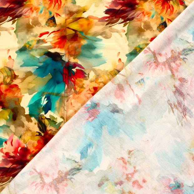 Viscose Vortex Jersey tissu fleurs imprimé 