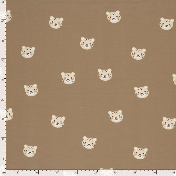 French Terry fabric Tigers Beige