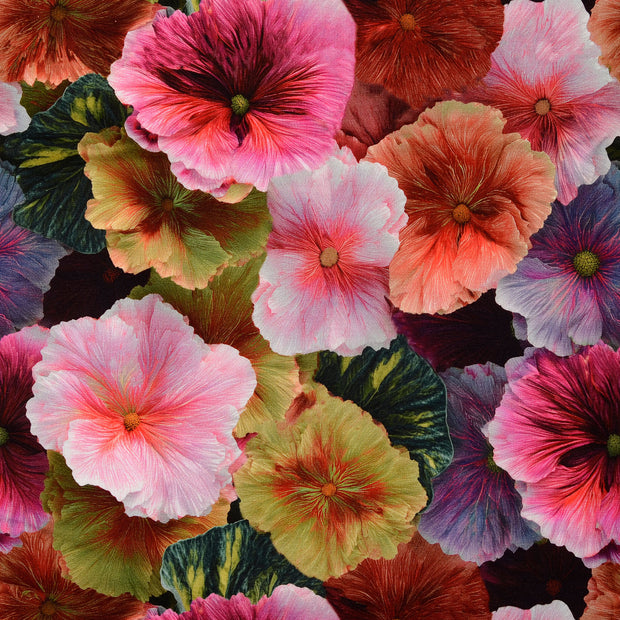 French Terry fabric Flowers Multicolor