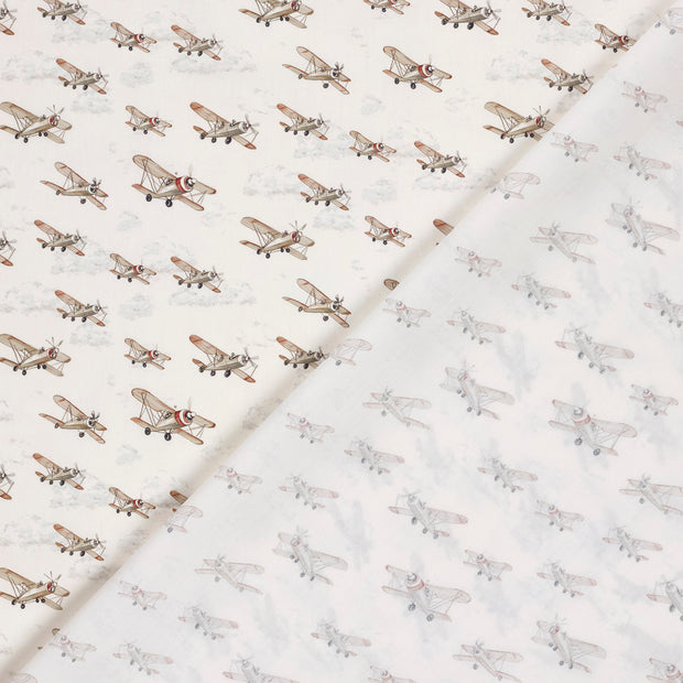 Cotton Poplin fabric Aeroplanes 