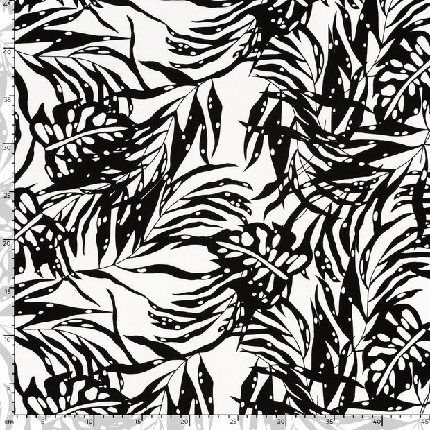 Bambú Poplin tela Abstracto Blanco óptico