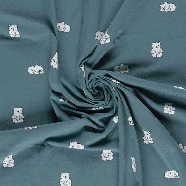 Jersey fabric Indigo printed 