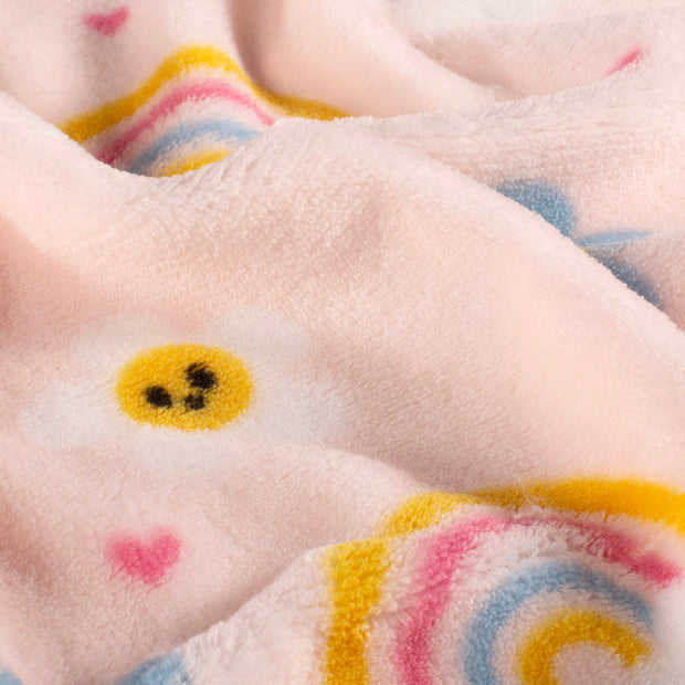 Coral Fleece tela Arcoíris Rosa