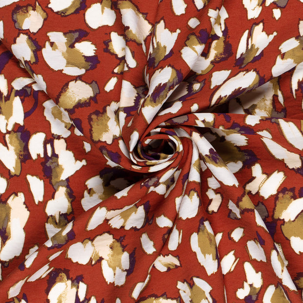 Viscose Nylon Crepe tela Ladrillo estampado 