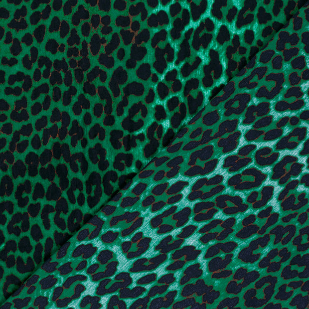Satin Velvet fabric Leopards printed 