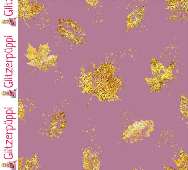 Jogging fabric Leaves Old Pink