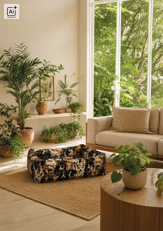 Panama fabric Dogs Camel