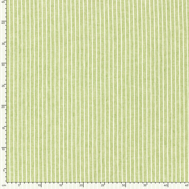 Chambré fabric Stripes Lime Green