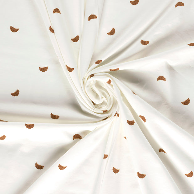 Jersey tissu Blanc cassé imprimé 