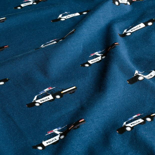 Jersey de Coton tissu autos Bleu Marine