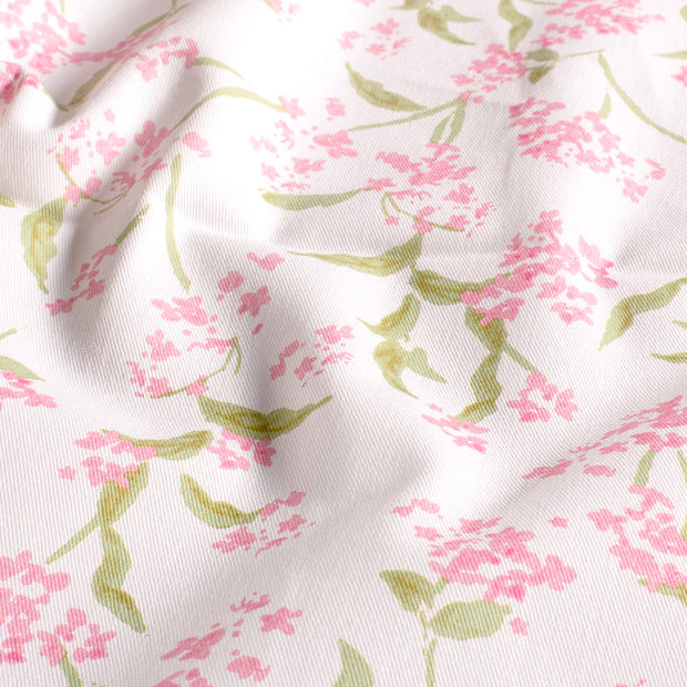Twill fabric Flowers Pink