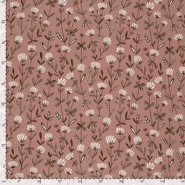 Baumwolle Popeline fabrik Blumen Hellmauve