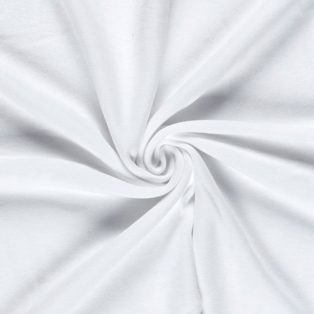 Cotton Fleece fabric Optical White brushed 