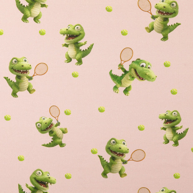 Cretonne fabric Crocodiles Old Pink