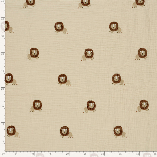 Musselin fabrik Löwen Beige