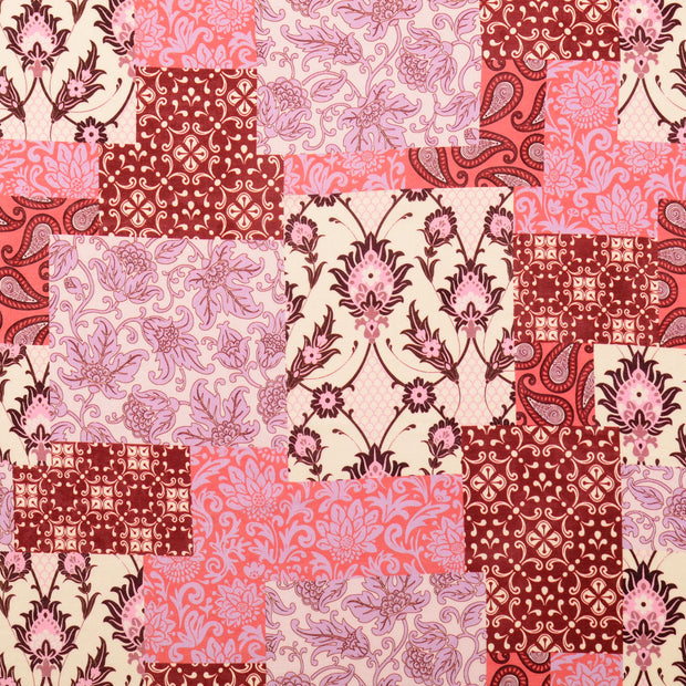 Baumwolle Popeline fabrik Paisley Helles Pink