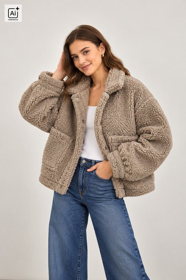 Teddy fabrik Uni Beige